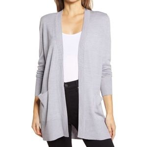 Nordstrom Merino Blend Everyday Open Front Cardigan